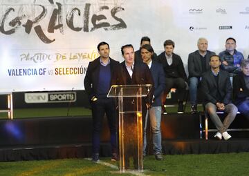 Rubén Baraja durante la presentación del partido de la Leyendas del Valencia CF.