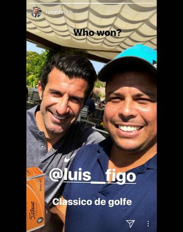 Figo y Ronaldo, reencuentro galctico con otra pelota