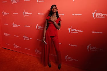 Rickea Jackson durante la alfombra roja previa al Draft WNBA 2024 celebrada en el Brooklyn Academy of Music.