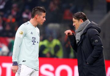 James Rodríguez jugó 76 minutos ante el Leverkusen. El colombiano no pudo mostrar su mejor versión
