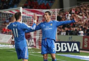 Cristiano Ronaldo celebra con Bale el 0-1.