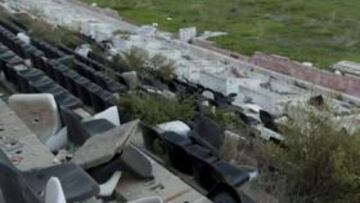 <b>EN RUINAS. </b>El estado actual del Lluis Sitjar es deplorable, pero el Real Mallorca quiere construir en el solar un nuevo estadio