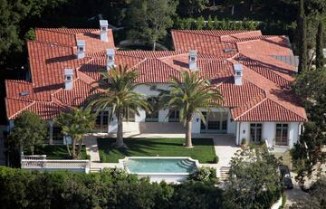 An aerial view of David and Victoria Beckham's Beverly Hills home.