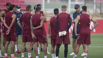 Entrenamiento del Sevilla.