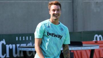 Loren, en el entrenamiento de hoy.