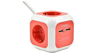 Así es la regleta de cubo con carga USB y cable de 1,5m que triunfa en Amazon