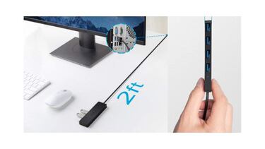 Aumenta los puertos de tu computador con este hub USB con más de 85.000 opiniones
