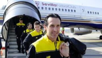 El Sevilla llegando a Basilea.