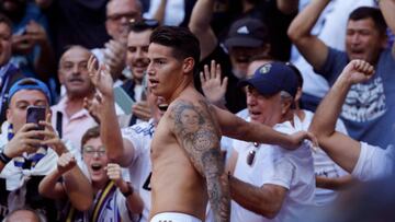 James Rodr&iacute;guez volvi&oacute; a hacerse presente en el marcador con el Real Madrid, el colombiano estall&oacute; en alegr&iacute;a y fue a las gradas a festejar con la afici&oacute;n.