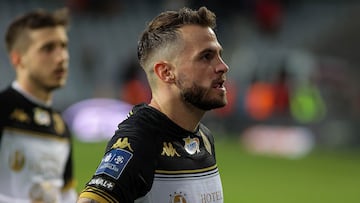 El futbolista espa?ol jes¨²s Imaz tras un partido de f¨²tbol del Jagiellonia en la Ekstraklasa, Primera Divisi¨®n de Polonia.