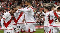 Jugadores del Rayo Vallecano durante un partido.