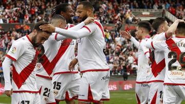 Jugadores del Rayo Vallecano durante un partido.