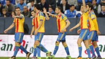 Cheryshev celebra el 1-2 ante el Málaga.