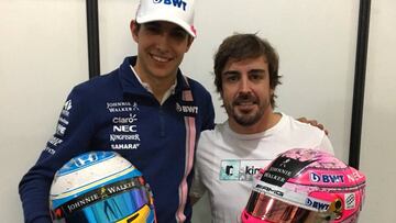 Esteban Ocon y Fernando Alonso.
