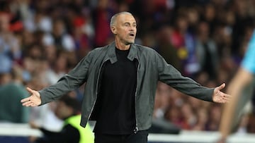 Luis Enrique, entrenador del PSG, en el encuentor ante el Barça.