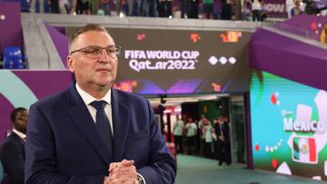 22 November 2022, Qatar, Doha: Soccer: World Cup, Mexico - Poland, Preliminary round, Group C, Matchday 1, Stadium 974, Coach Czeslaw Michniewicz of Poland is waiting for the match to start. Photo: Christian Charisius/dpa (Photo by Christian Charisius/picture alliance via Getty Images)