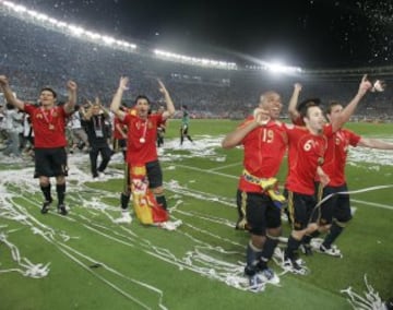 29 de junio de 2008. Final de la Eurocopa de Austria y Suiza entre Alemania y España. Celebración española.