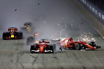 Incidente en la salida del Gran Premio de Singapur.