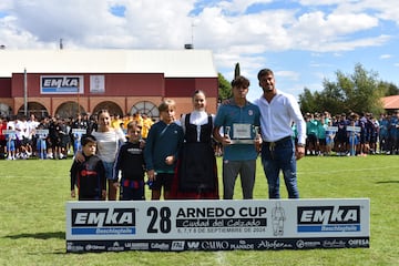 Álvaro Fernández, portero del Sevilla, en la Arnedo Cup.