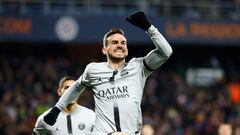 Soccer Football - Ligue 1 - Montpellier v Paris St Germain - Stade de la Mosson, Montpellier, France - February 1, 2023 Paris St Germain's Fabian Ruiz celebrates scoring their second goal REUTERS/Eric Gaillard