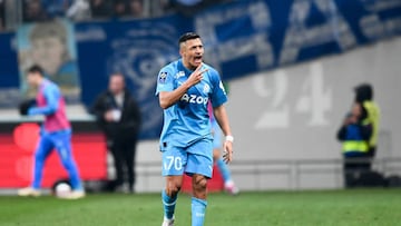 70 Alexis Alejandro SANCHEZ (om) during the Ligue 1 Uber Eats match between Toulouse FC and Olympique de Marseille at Stadium Municipal on February 19, 2023 in Toulouse, France. (Photo by Philippe Lecoeur/FEP/Icon Sport via Getty Images)