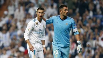 Ad&aacute;n, junto a Cristiano (ex Sporting) en el Bernab&eacute;u. 