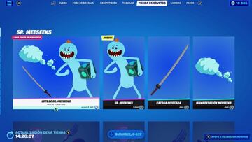 El Sr. Meeseeks es una skin de la tienda de Fortnite