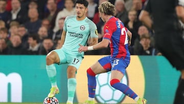 Steven Alzate, volante del Brighton, salió lesionado en el encuentro ante el Crystal Palace. El jugador colombo-inglés tan solo estuvo 20 minutos en cancha