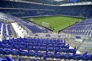 Vista interior del Hill Dickinson Stadium antes del partido entre el Everton y el Brighton & Hove Albion.