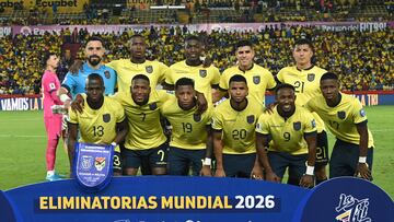 Ecuador's players pose for a picture before the 2026 FIFA World Cup South American qualifiers football match between Ecuador and Bolivia at the Monumental Banco Pichincha stadium in Guayaquil, Ecuador, on November 14, 2024. (Photo by Marcos PIN / AFP) (Photo by MARCOS PIN/AFP via Getty Images)