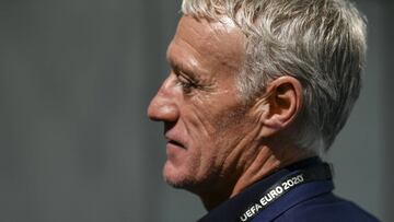 The head coach of France Didier Deschamps is pictured during the UEFA Euro 2020 football competition final draw in Bucharest on November 30, 2019. (Photo by Fabrice COFFRINI / AFP)
