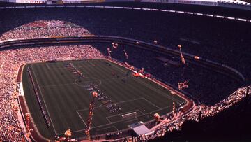 Photo of the Azteca Stadium during the Inauguration of the World Cup Mexico 1970.
<br><br>
Foto del Estadio Azteca durante la Inauguracion de la copa Mundial Mexico 1970.
<br><br>
DAVID LEAH/ARCHIVO HISTORICO MEXSPORT