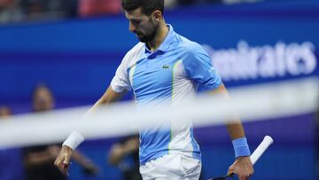 Tennis - U.S. Open - Flushing Meadows, New York, United States - September 8, 2023 Serbia's Novak Djokovic celebrates after winning his semi final match against Ben Shelton of the U.S. REUTERS/Mike Segar