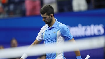 Tennis - U.S. Open - Flushing Meadows, New York, United States - September 8, 2023 Serbia's Novak Djokovic celebrates after winning his semi final match against Ben Shelton of the U.S. REUTERS/Mike Segar