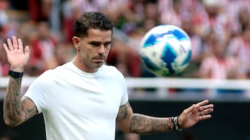 Guadalajara's coach Argentine Fernando Gago eyes the ball during the Liga MX Apertura tournament football match between Guadalajara and Juarez at the Akron Stadium in Guadalajara, Jalisco State, Mexico, on August 31, 2024. (Photo by ULISES RUIZ / AFP)