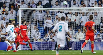 1-0. Lucas Vázquez marcó el primer gol.