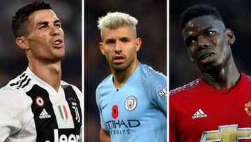 Cristiano Ronaldo, Agüero y Pogba.