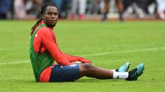 Renato Sanches durante un entrenamiento con el Bayern