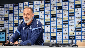 Pellegrino Matarazzo, entrenador de la Real Sociedad, en rueda de prensa.