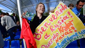 Llamativa pancarta para recibir a Keylor Navas.