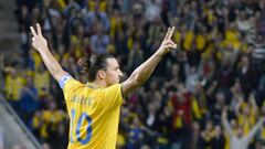El delantero sueco, Zlatan Ibrahimovic, durante un partido contra Inglaterra.