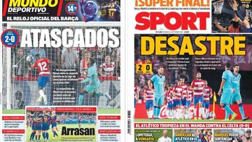 El siniestro total del Barça, en la prensa de Barcelona