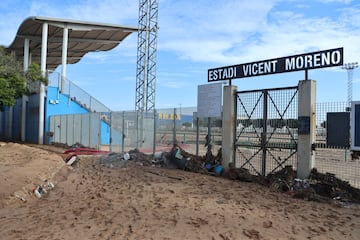 Campos de fútbol destrozados por la DANA en Valencia