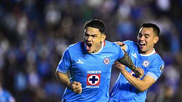 Gabriel Fernandez celebrates his goal 4-0 of Cruz Azul during the 13th round match between Cruz Azul and FC Juarez as part of the Liga BBVA MX, Torneo Apertura 2024 at Ciudad de los Deportes Stadium on October 23, 2024 in Mexico City, Mexico.