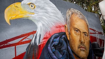 Mural de Mourinho en Lisboa.