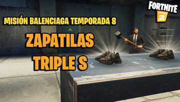 &iquest;D&oacute;nde est&aacute;n las zapatillas Triple S en la central destacada Tiempos Extra&ntilde;os de Fortnite?