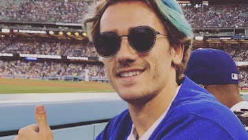 Antoine Griezmann disfrutó con los Dodgers en Los Angeles