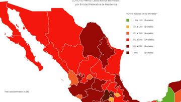 Mapa y casos de coronavirus en México por estados hoy 16 de septiembre