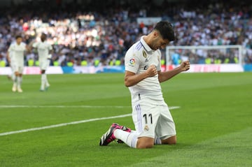 Asensio celebra su gol al Valladolid.