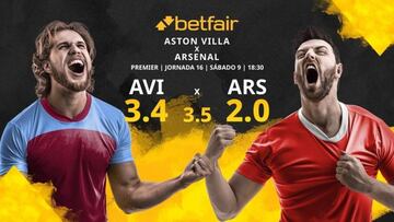Aston Villa FC vs. Arsenal FC: horario, TV, estadísticas, clasificación y pronósticos